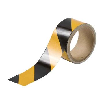 Class 2 Reflective Tapes, 50mm (W) x 4.5m (L), Black/Yellow Stripes