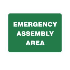 Emergency Assembly Area - 600mm (W) x 450mm (H), Metal, Class 2 (100) Reflective