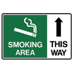 Smoking Area Sign - Arrow Up This Way
